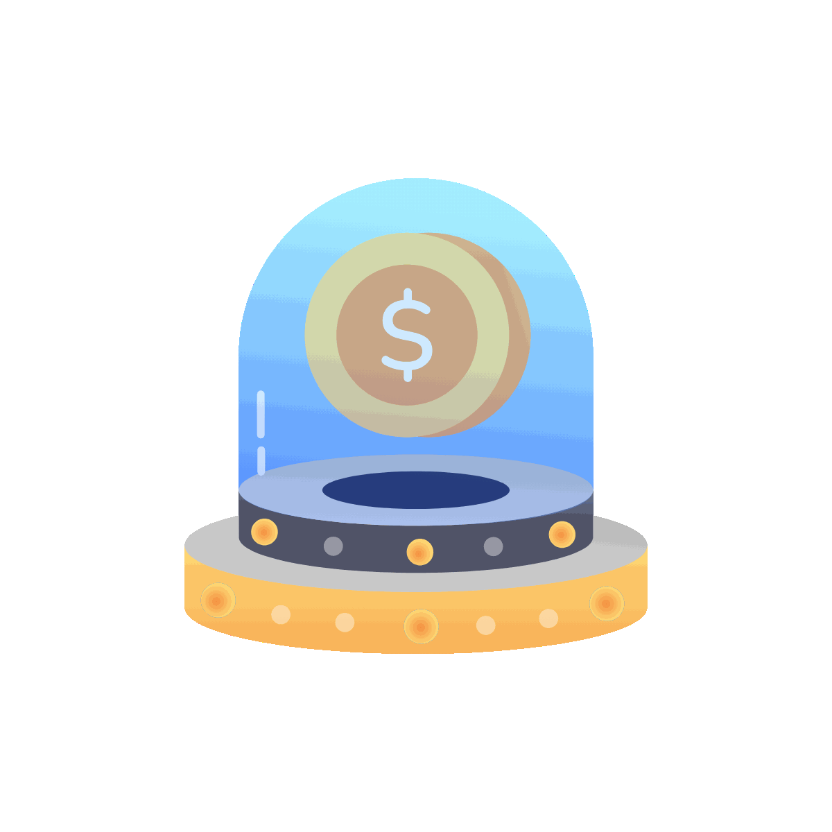 Animated Flat Coin Hologram Icon Design