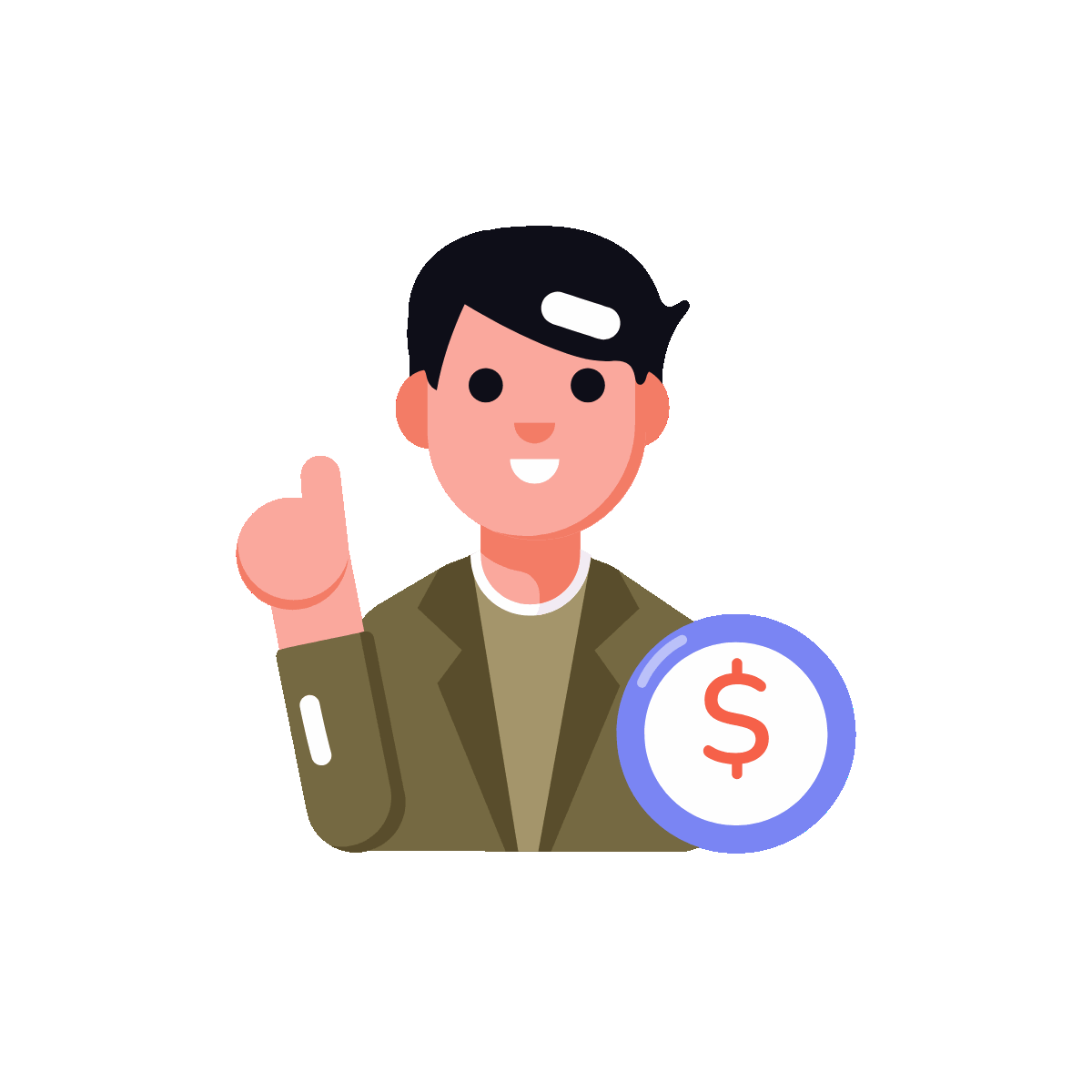 Flat animated icon for employee bonus