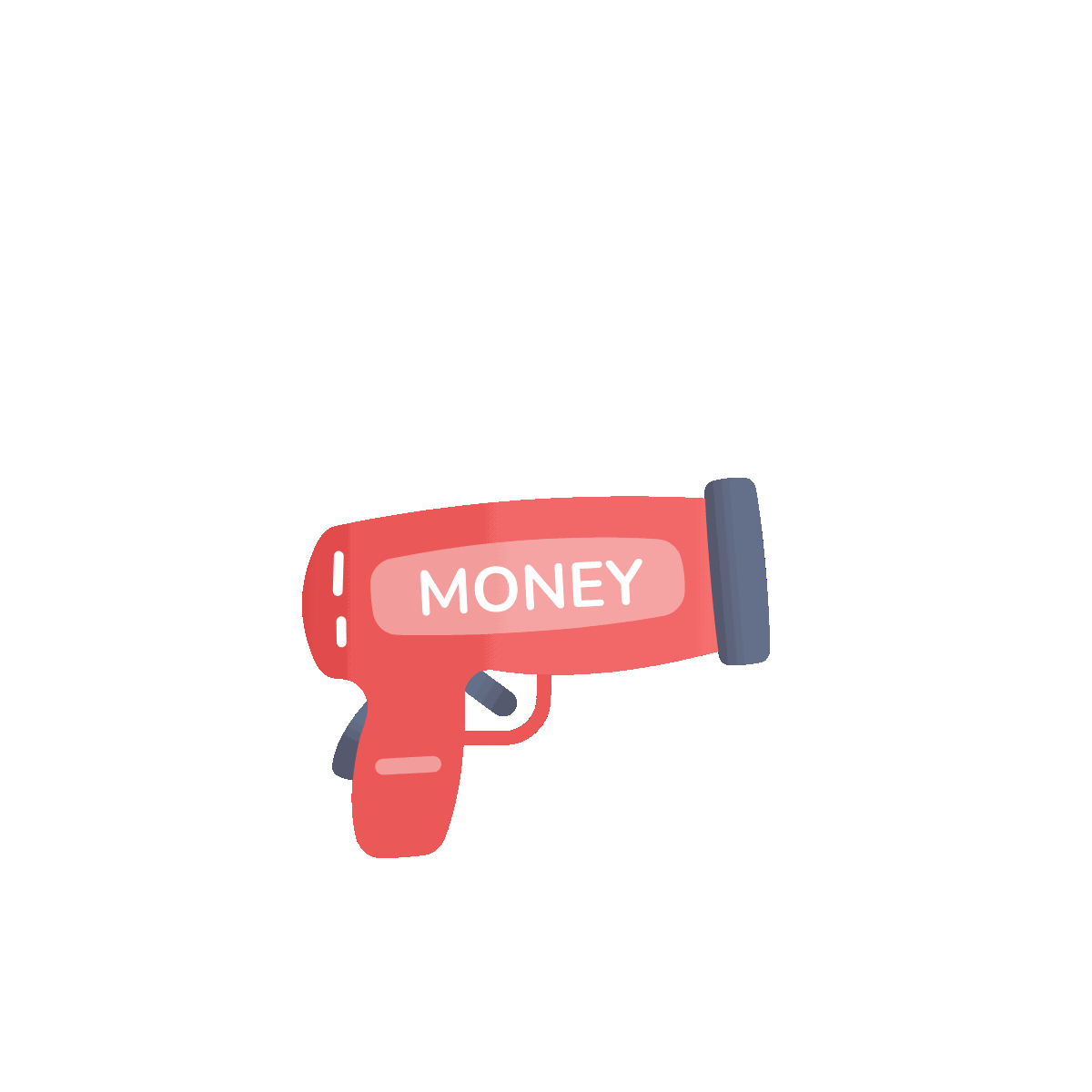 Animated Flat Money Gun Icon Design