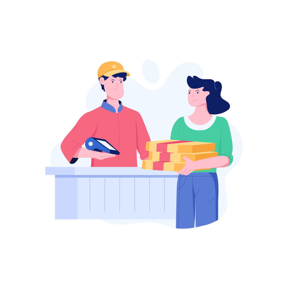Flat Restaurant POS Payment Illustration
