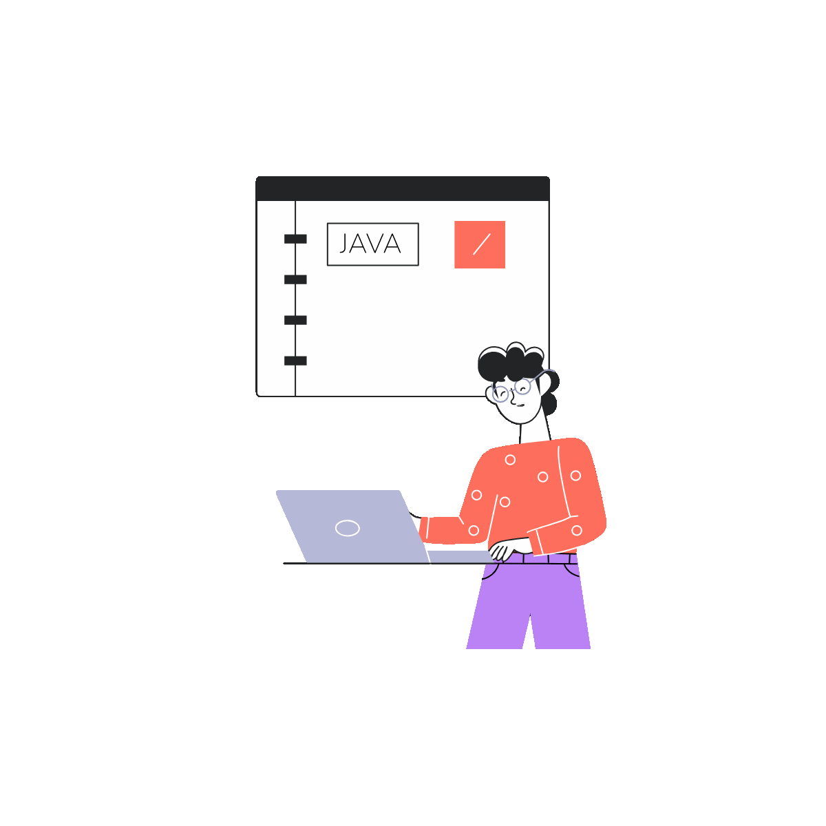 Java Developer Linear Animated Illustration