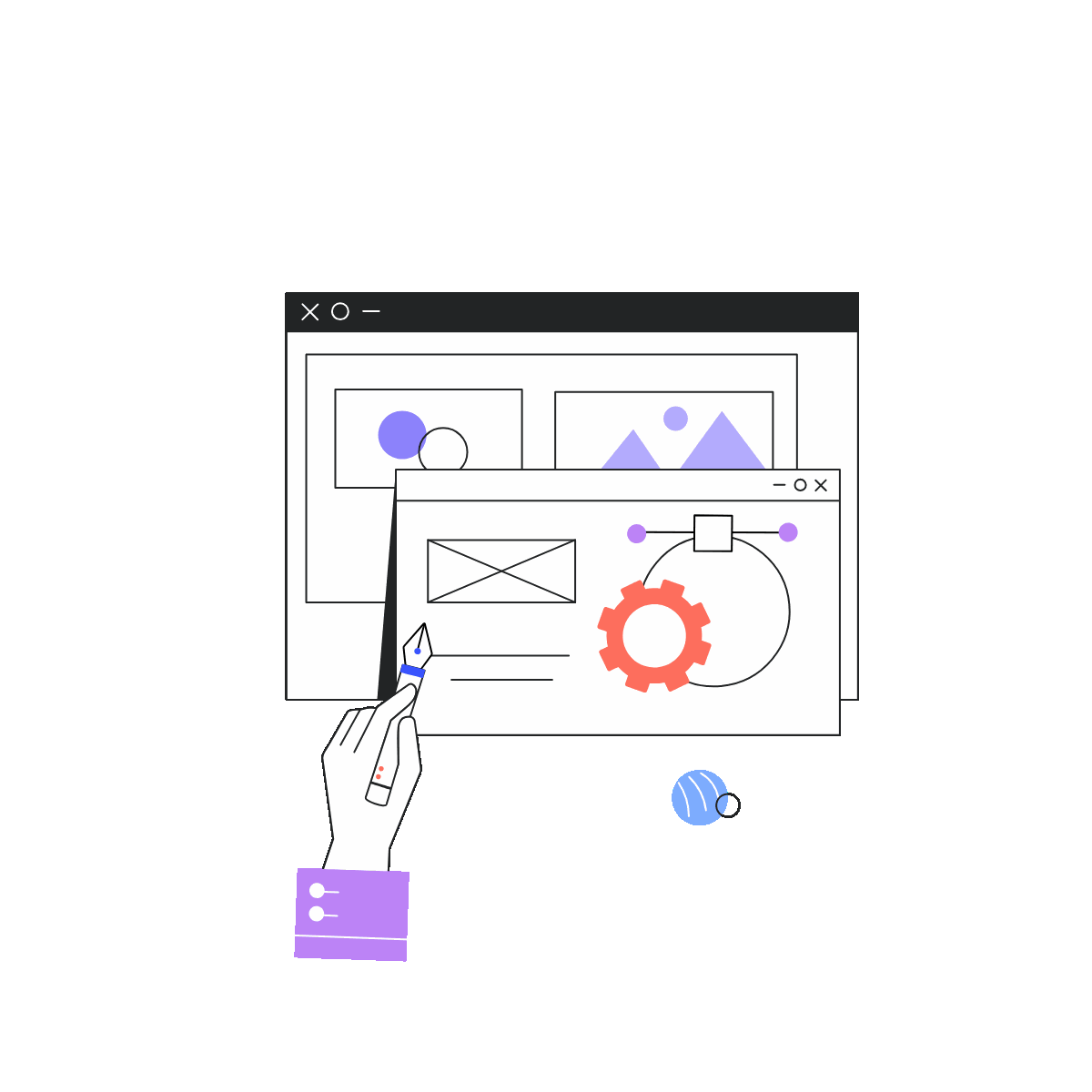 UX Design Linear Animated Illustration