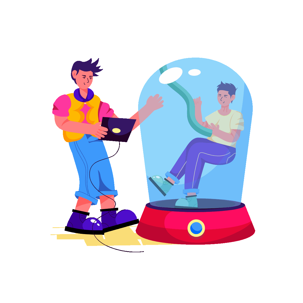 Person Using Advanced Cryonics Technology