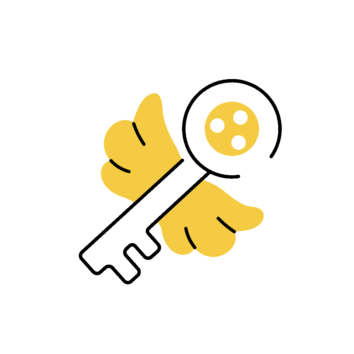 Animated Key to Success Doodle Illustration