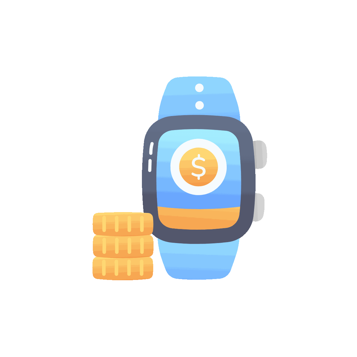 Animated Flat Smartwatch Payment Icon Design