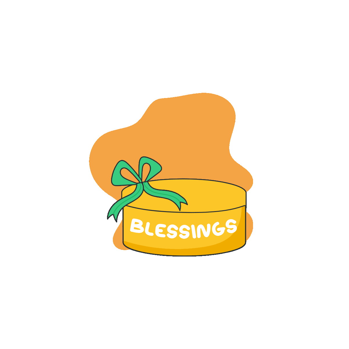 Blessings Gift Bear Sticker Design Holiday