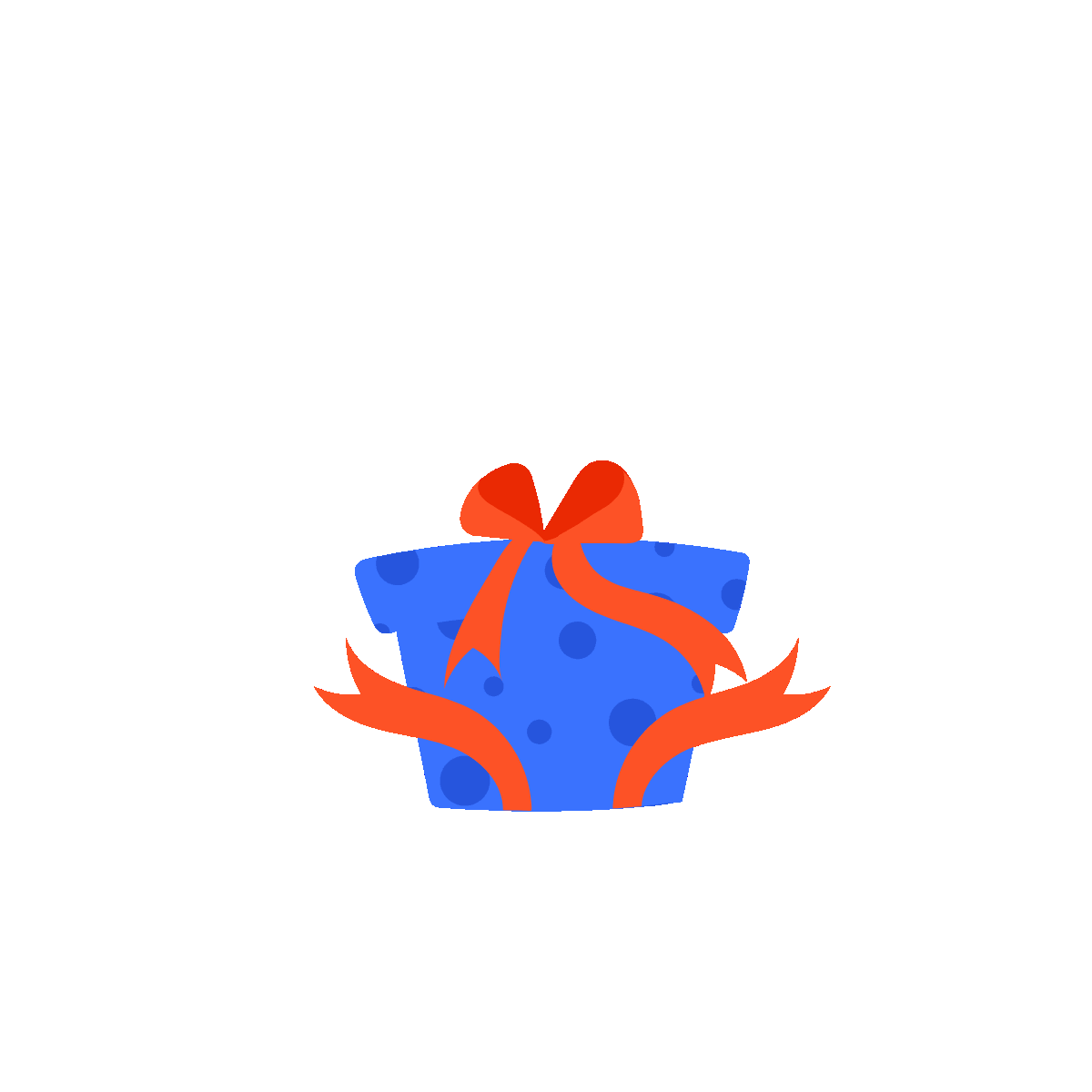 Cute Christmas gift animated flat sticker