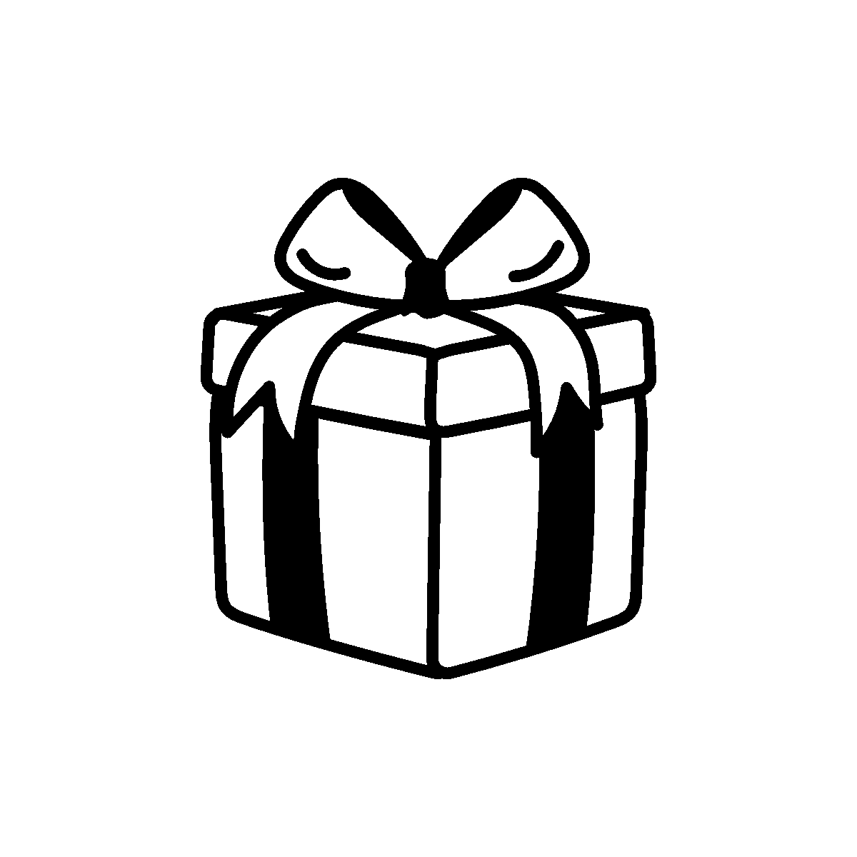 Animated doodle of a Christmas present