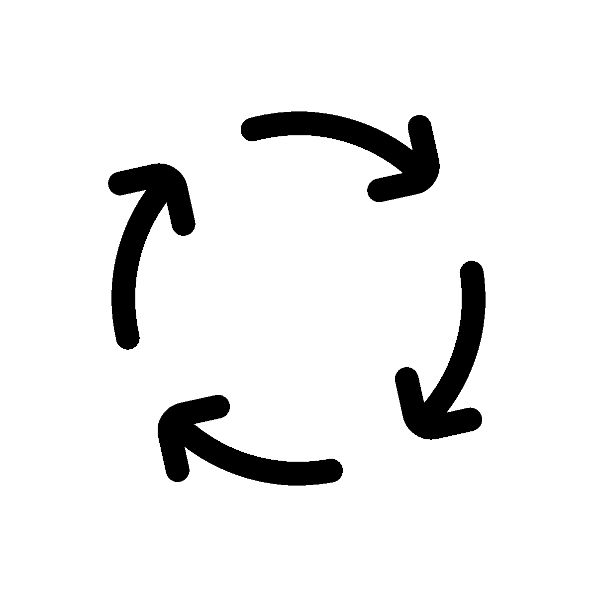 A line style animation of circular arrow