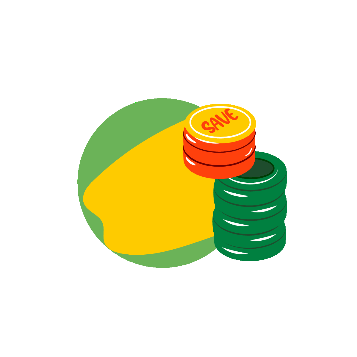 Save money animated flat style sticker