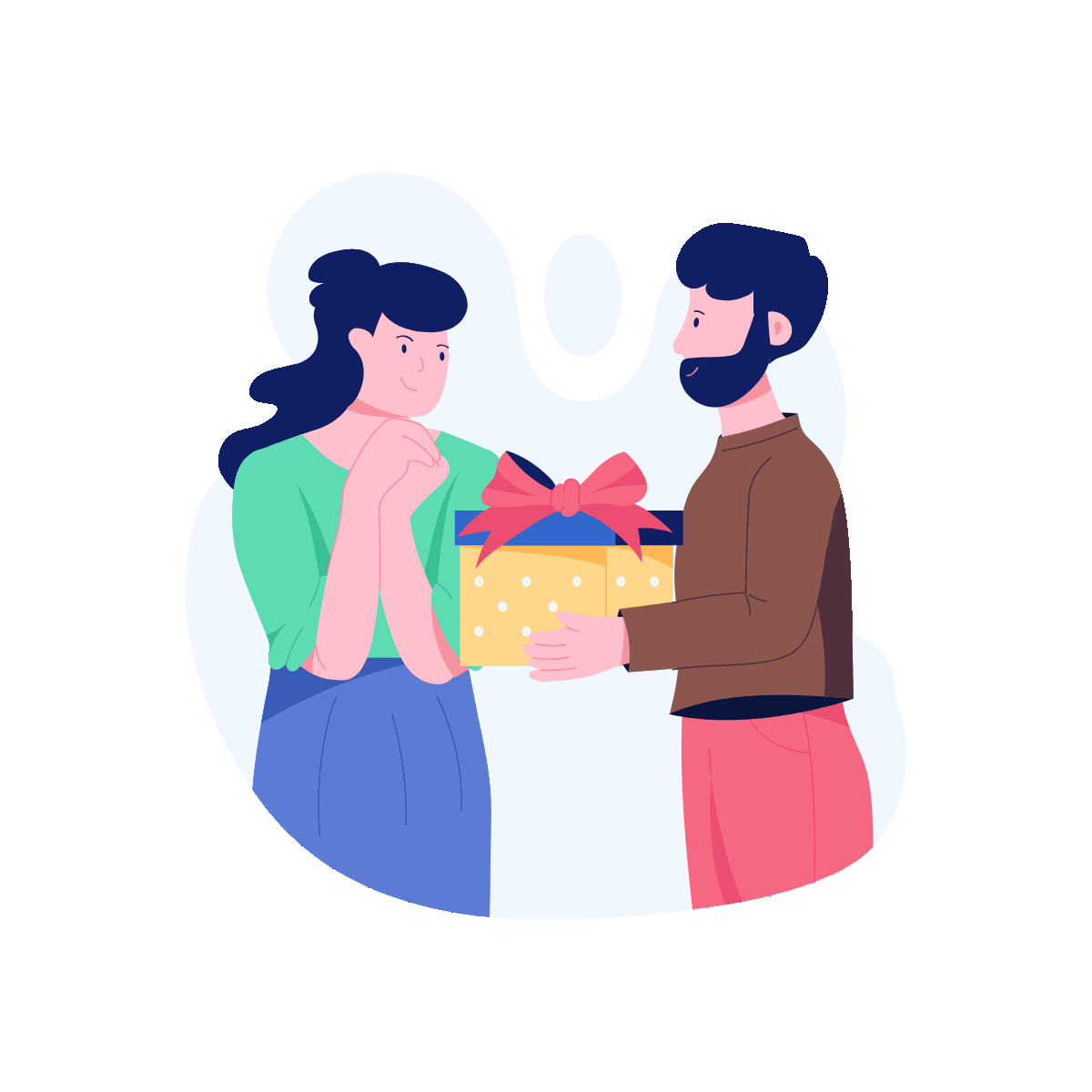 Giving gift Thanksgiving celebration