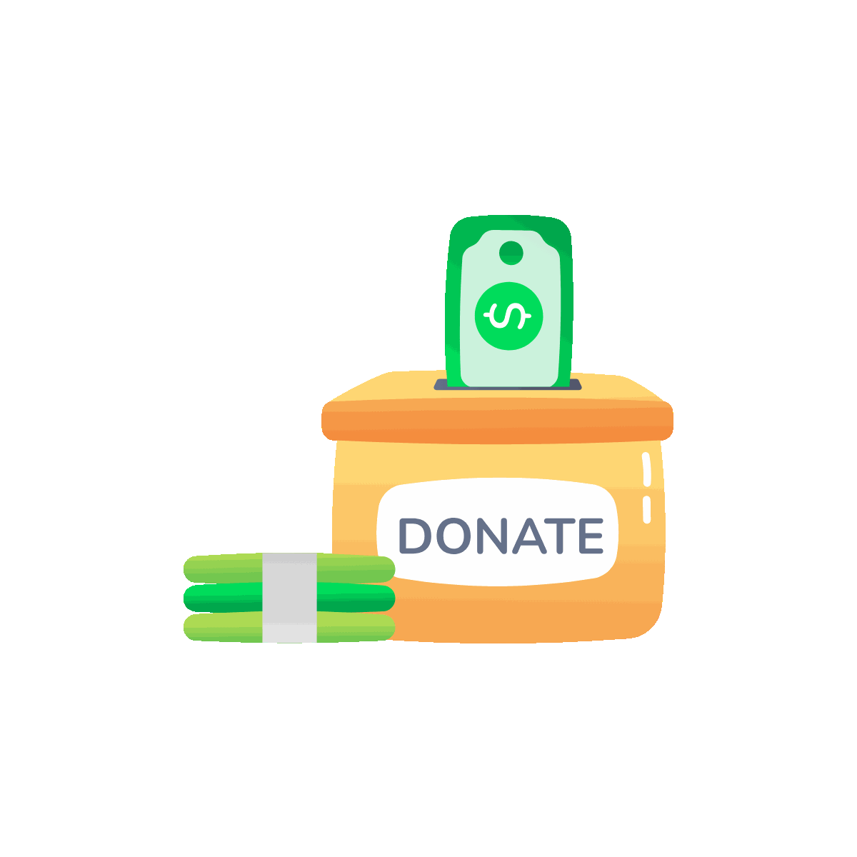 Animated Flat Donation Box Icon Design