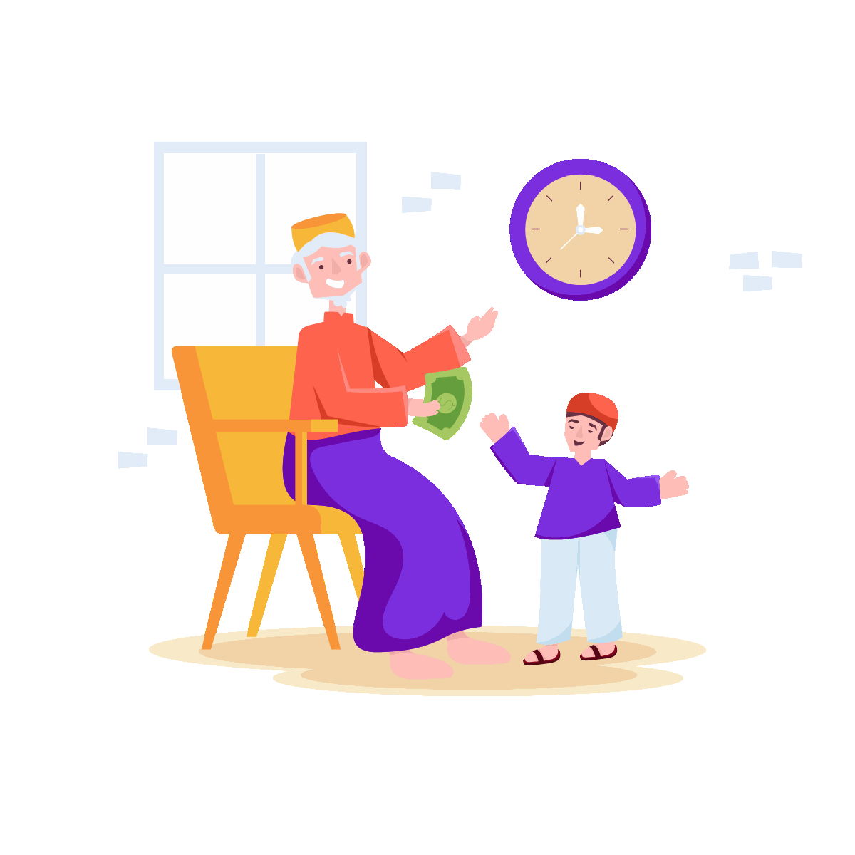 Animated Eid Money Giving Icon