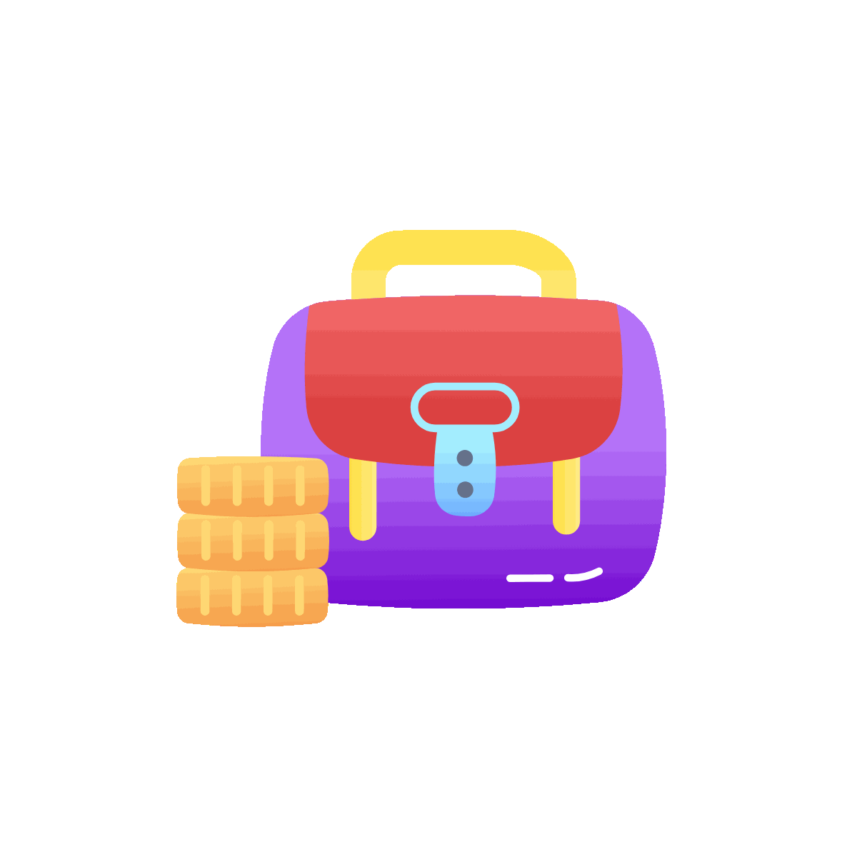 Animated Flat Money Bag Icon Design