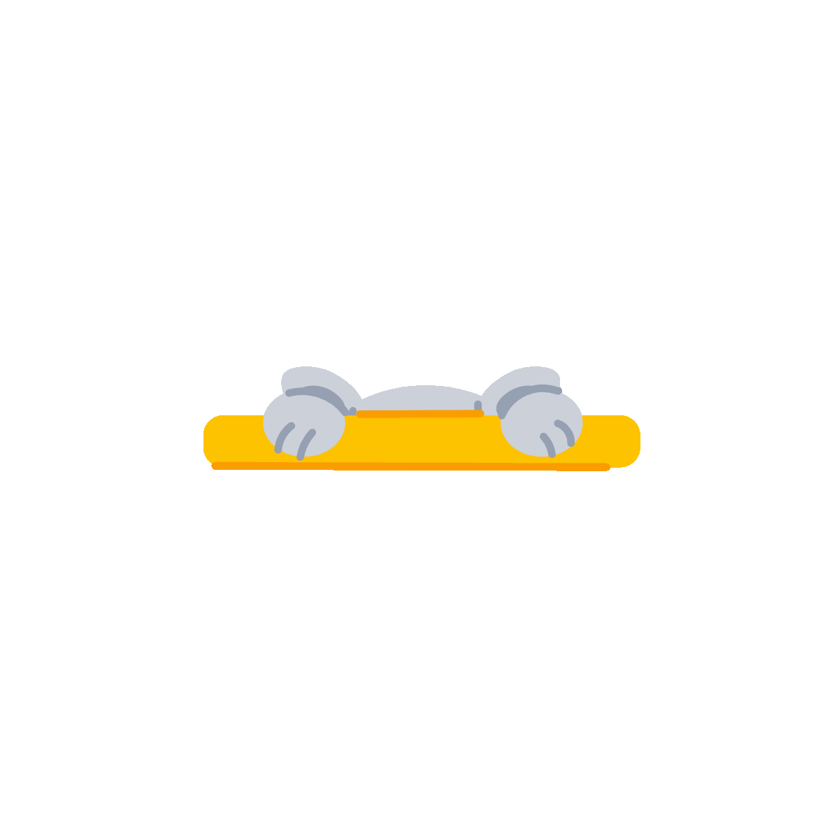 Flat Animated Sad Cat Sticker Design