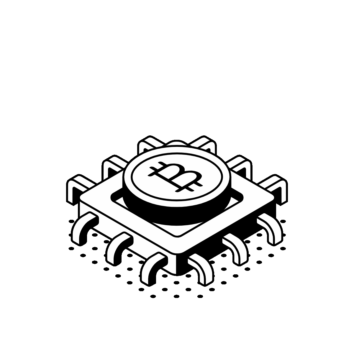 Animated Isometric Secure Crypto Coin
