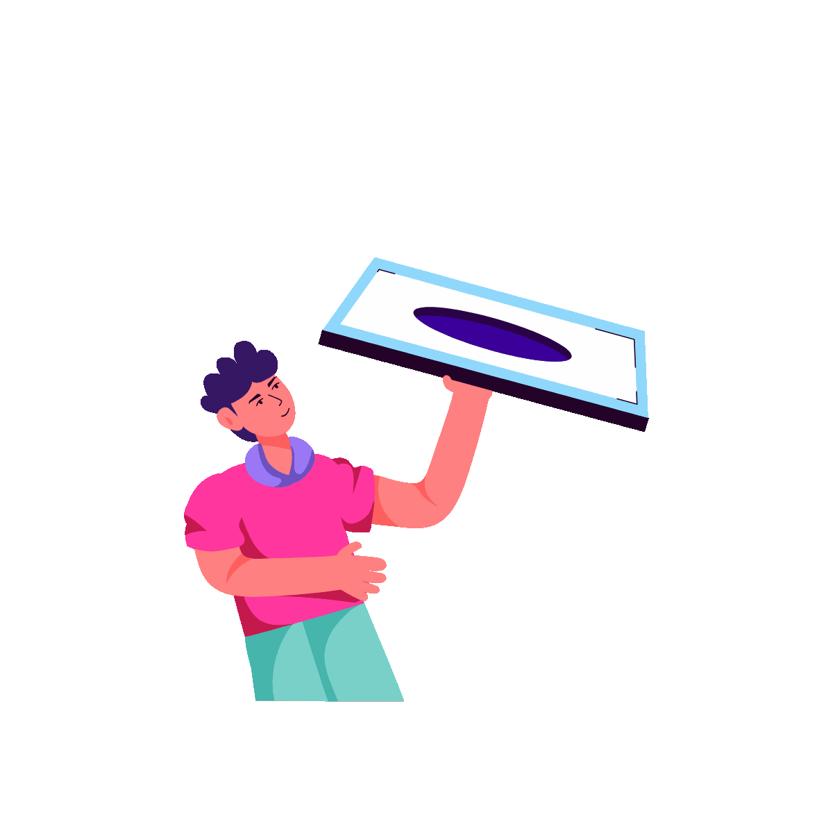 Man Using a Mobile Virtual Assistant