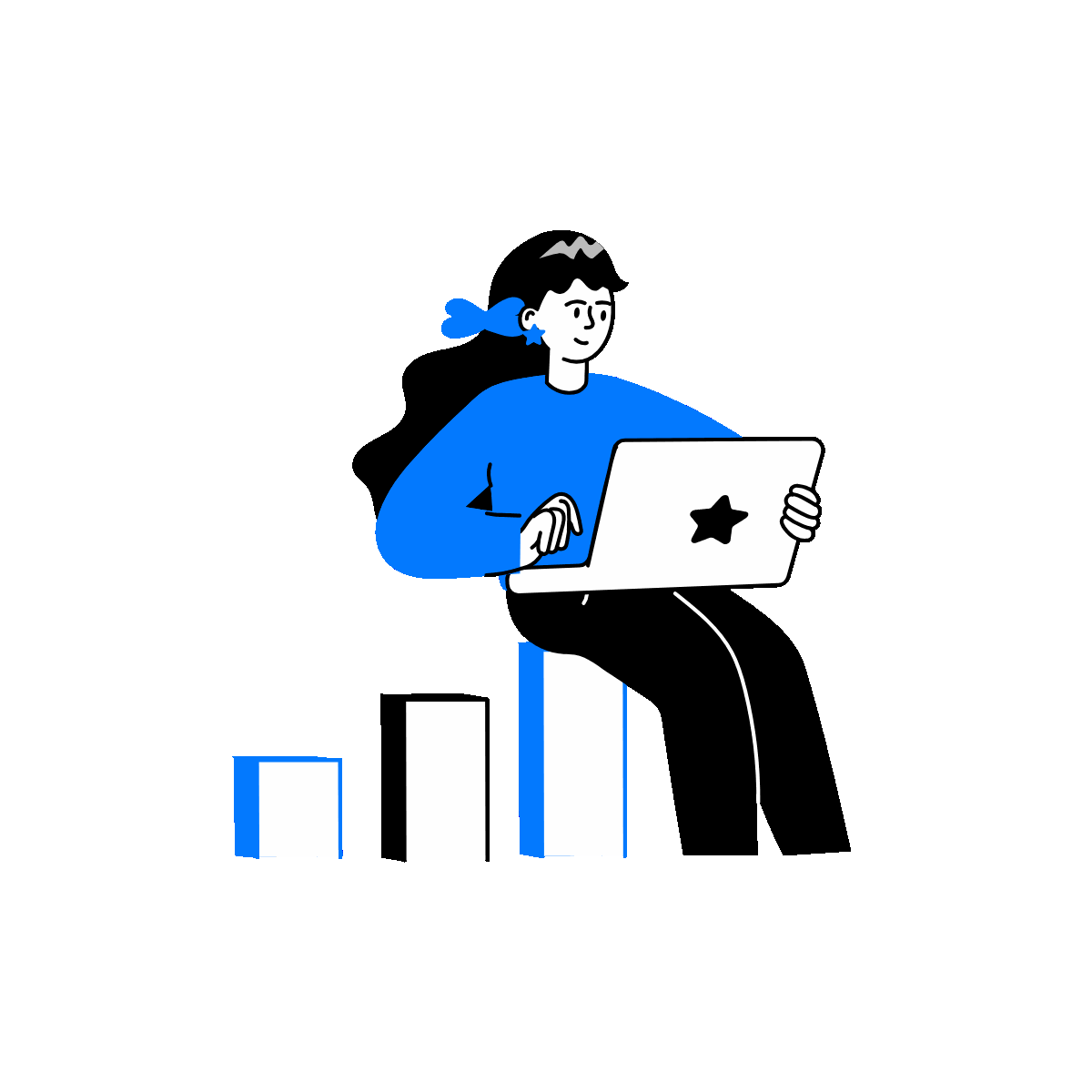 Sending Data Doodle Animated Illustration