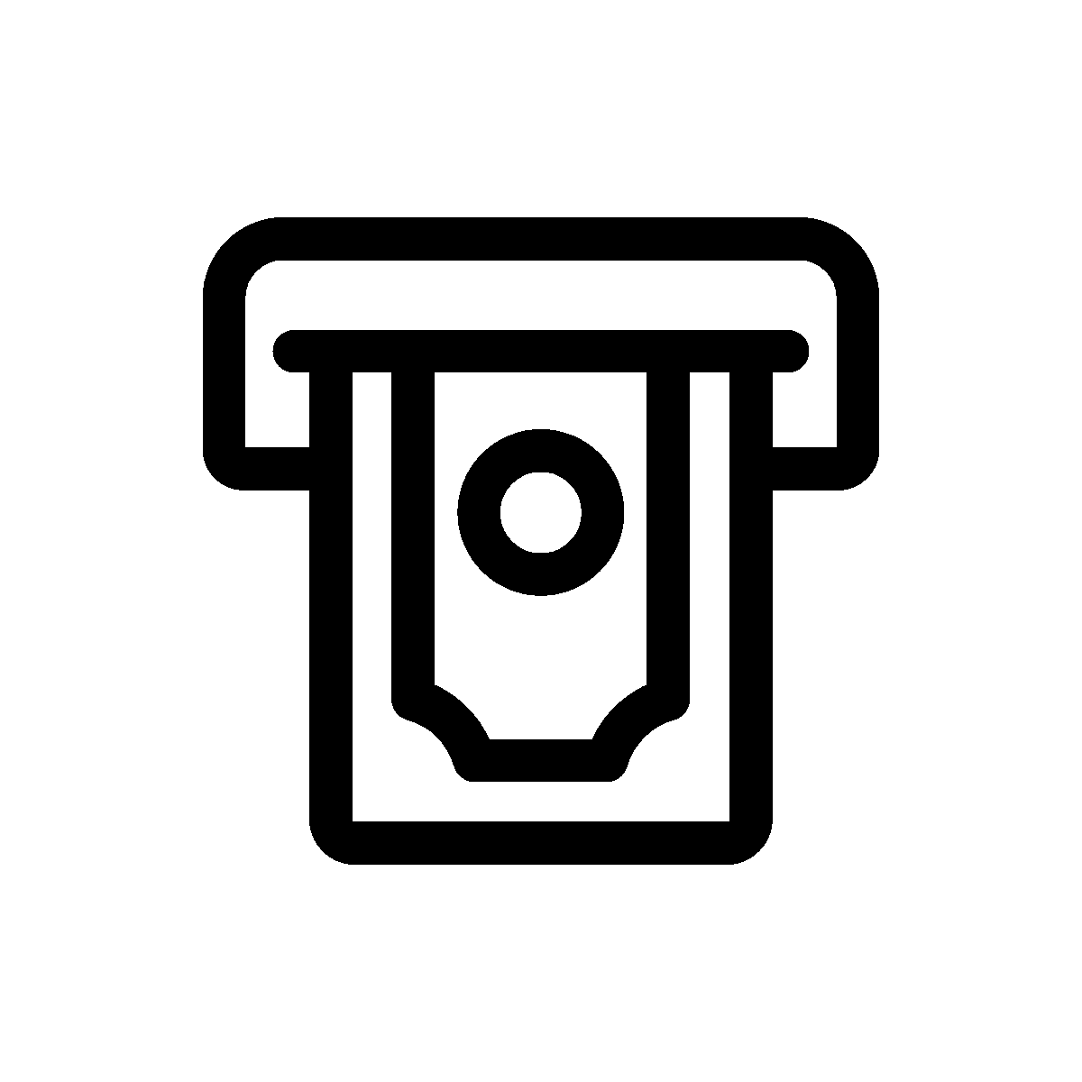 A unique line hover animation of cash withdrawal