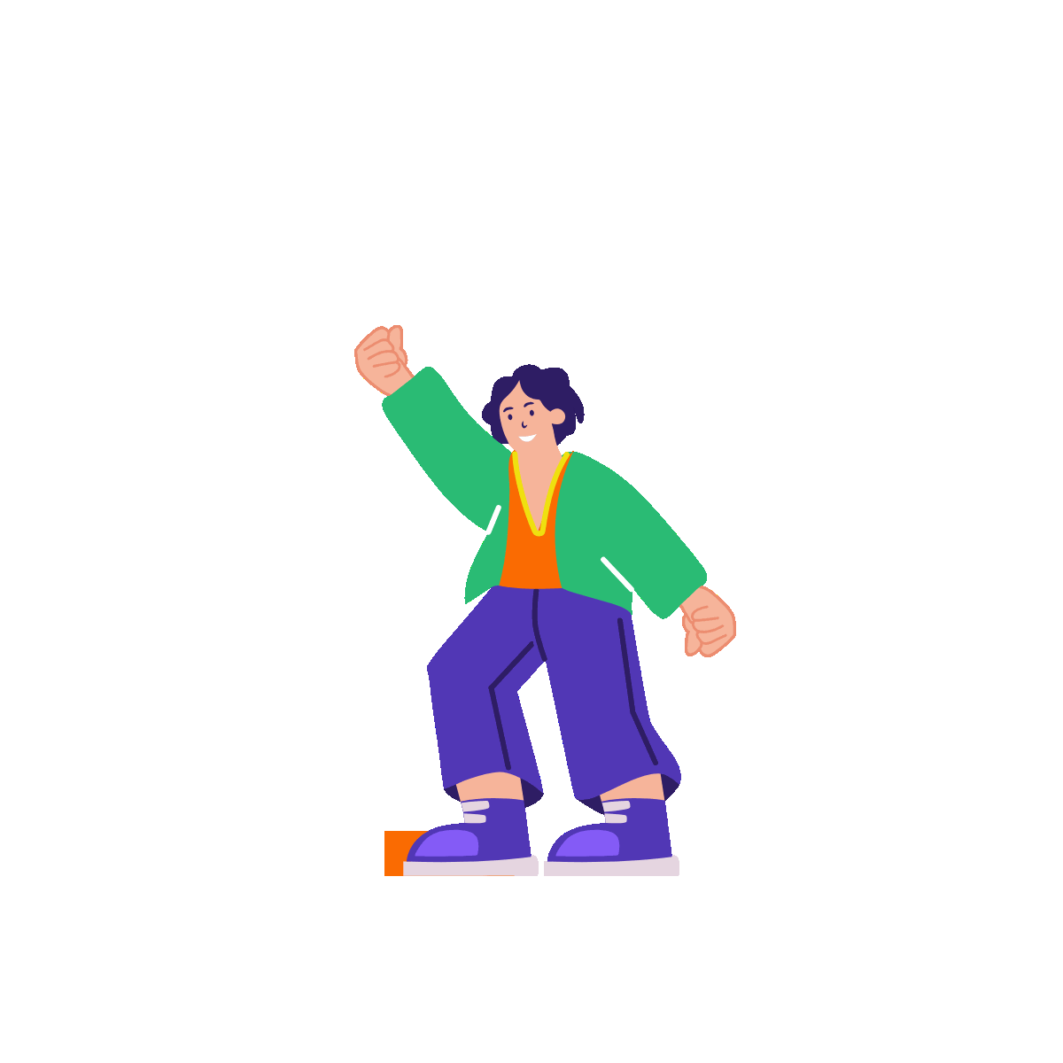 Women showing certificate, flat style animated illustration