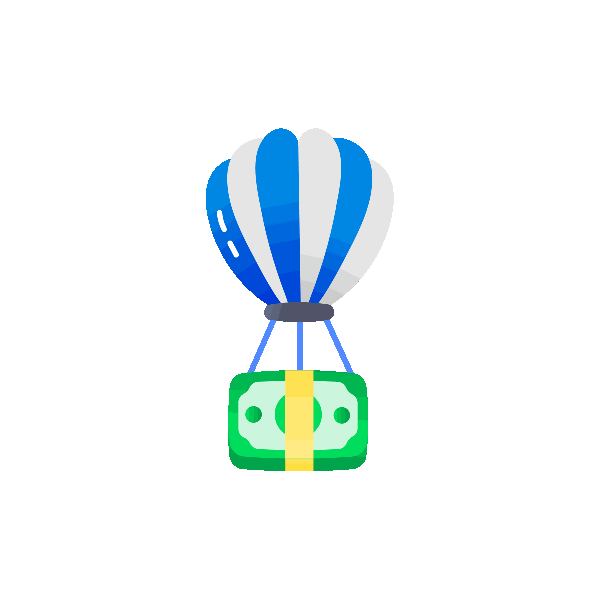 Animated Flat Money Airdrop Icon Design