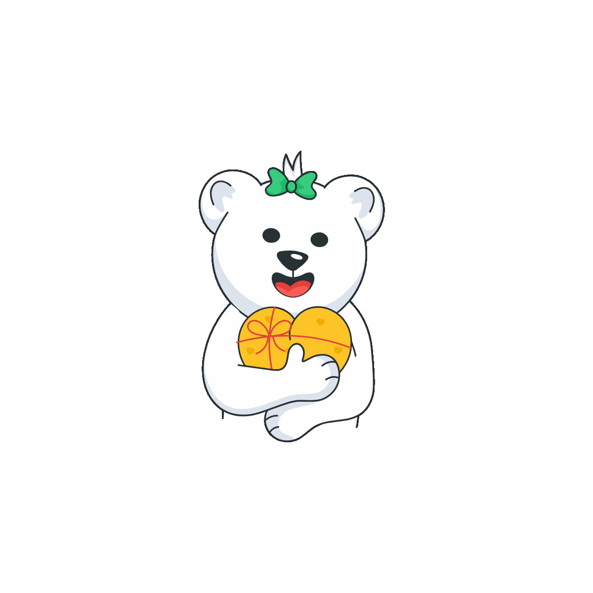 Animated doodle sticker of new year gift