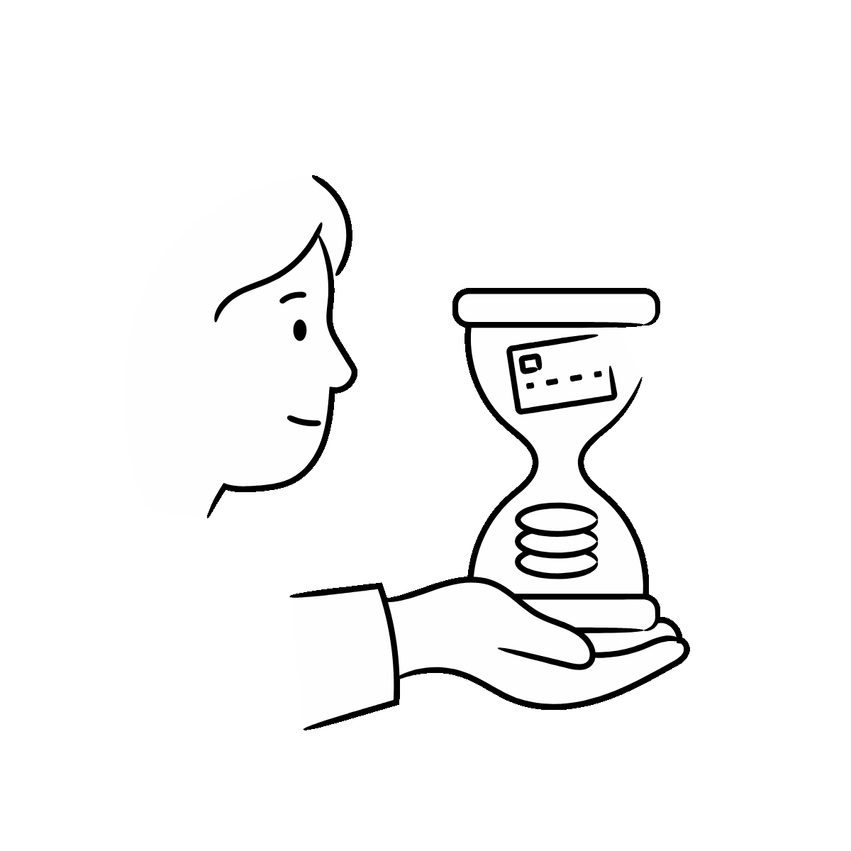 Hand-Drawn Payment Pending Doodle Icon Design