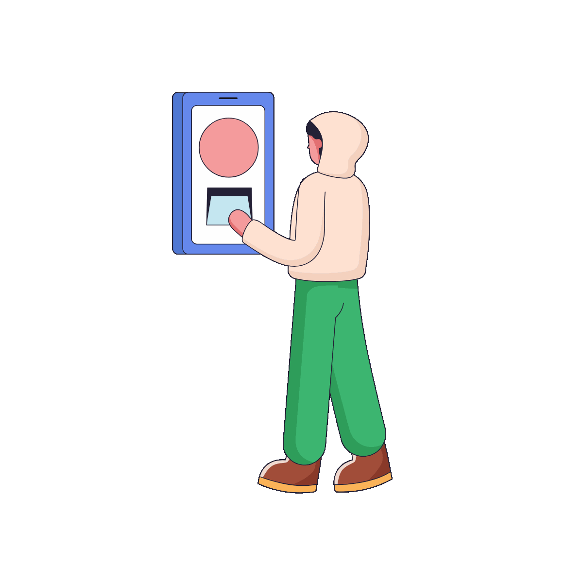 Flat Biometric Payment Illustration