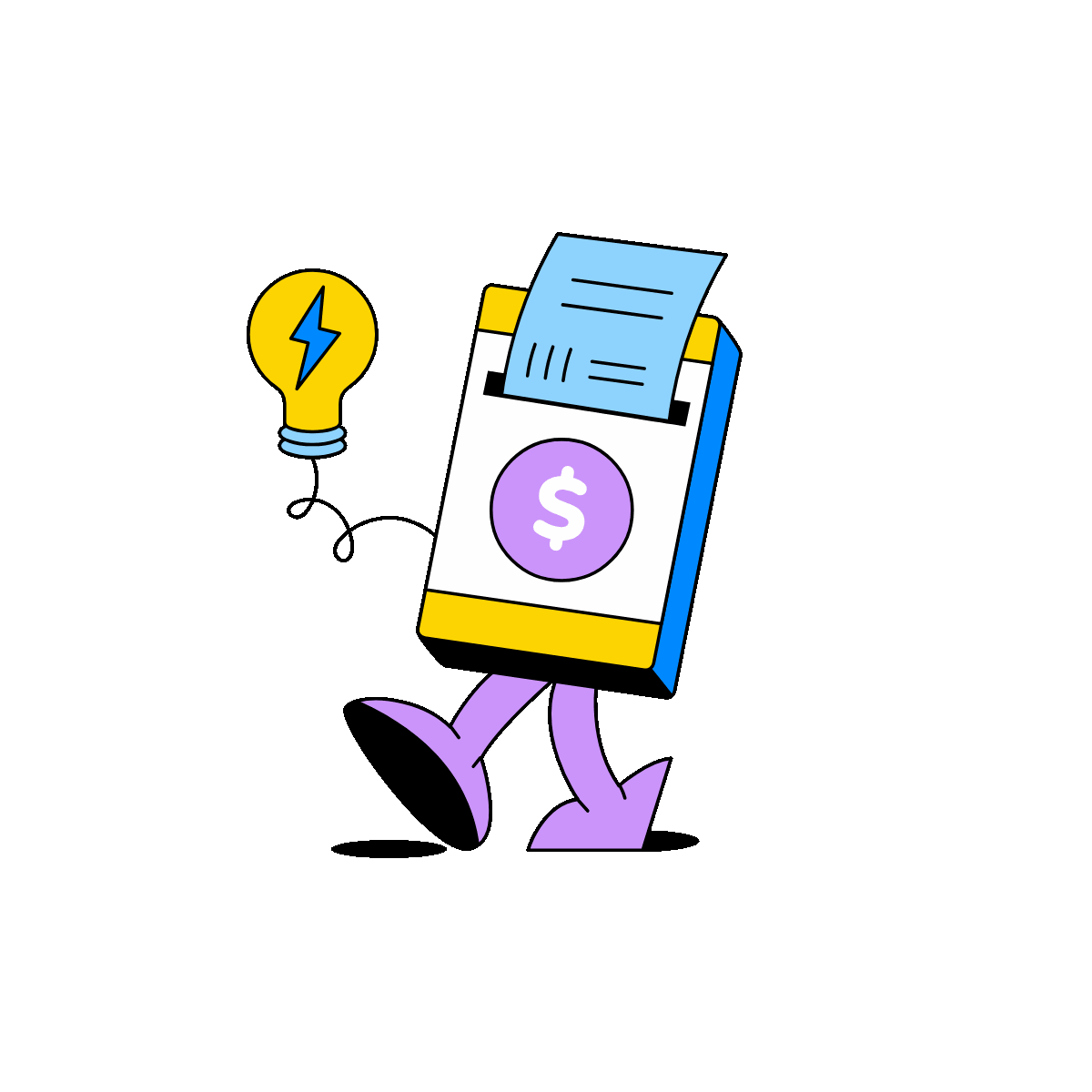 Animated electricity bill payment phone