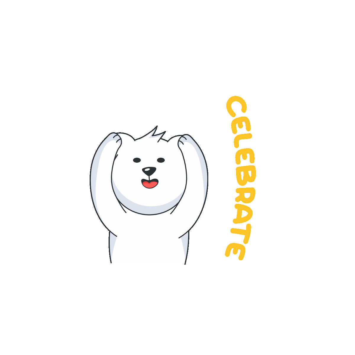 Animated doodle sticker of teddy gift