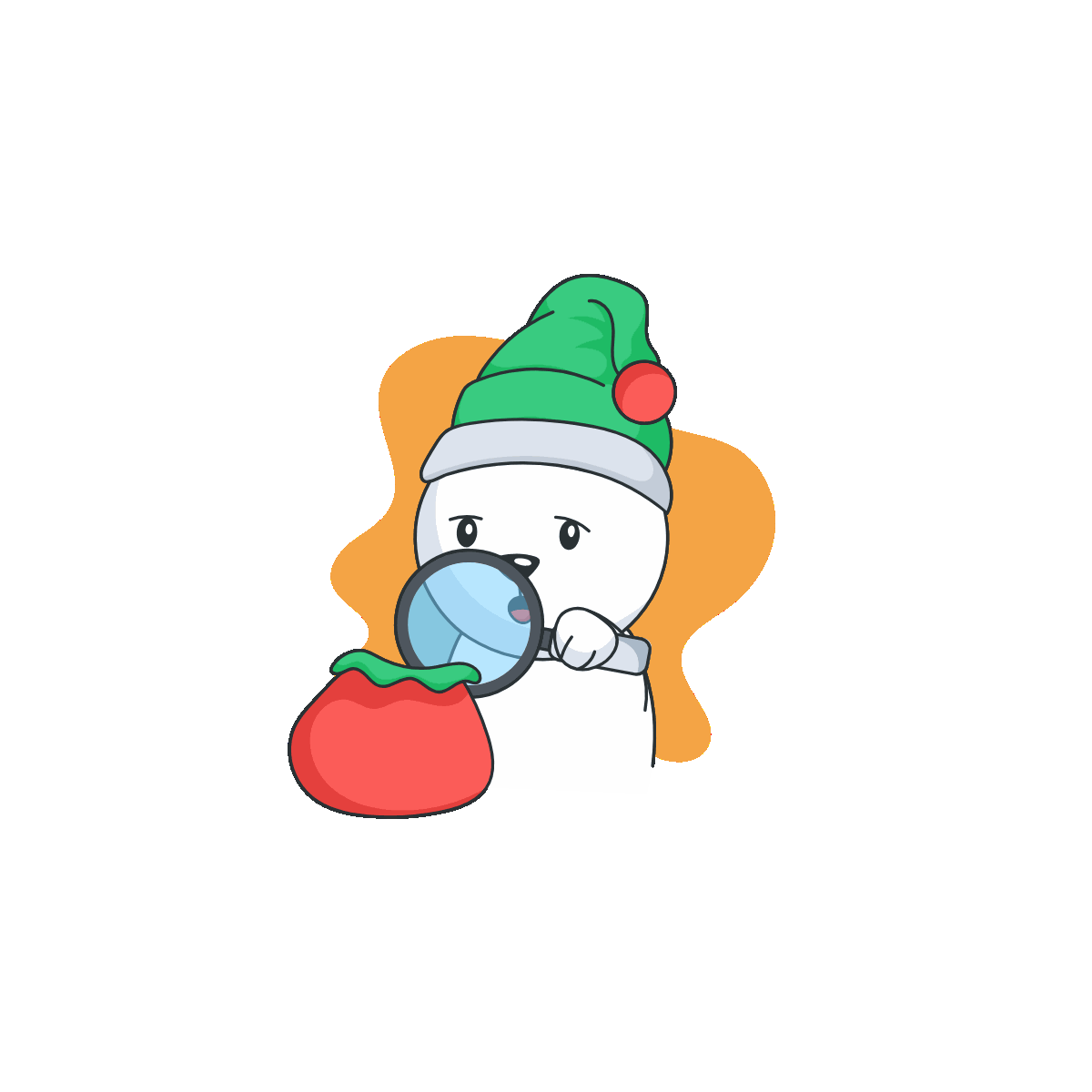 Search gifts animated flat sticker design