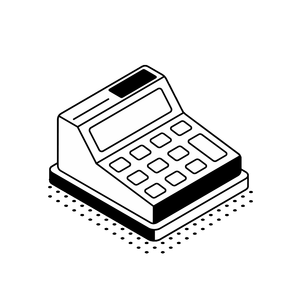 Animated Isometric Cash Register Checkout
