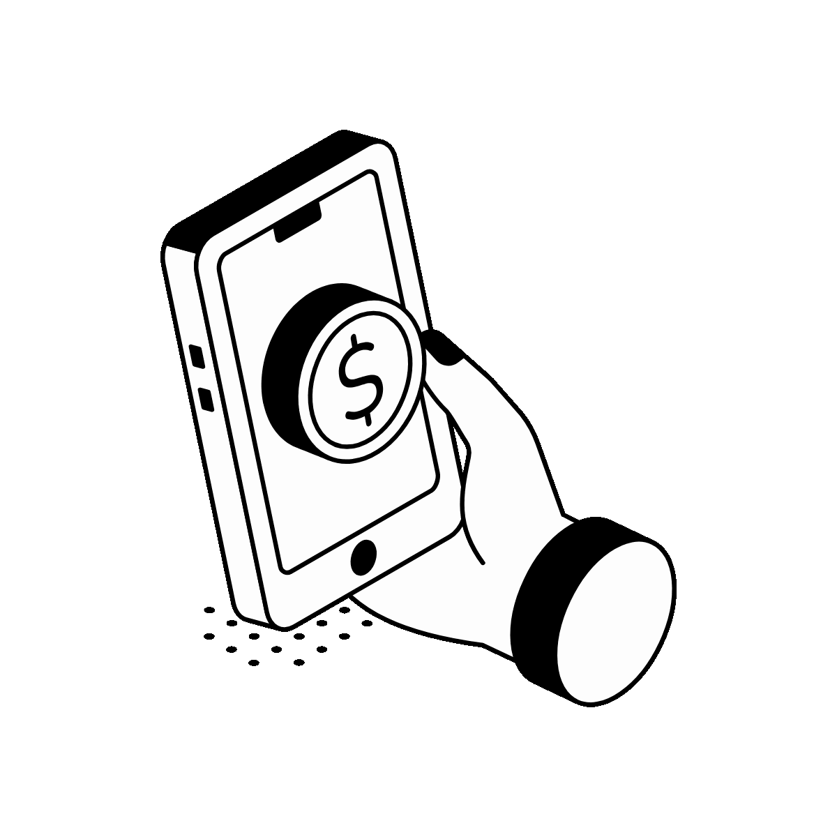 Animated Isometric Mobile Checkout Icon