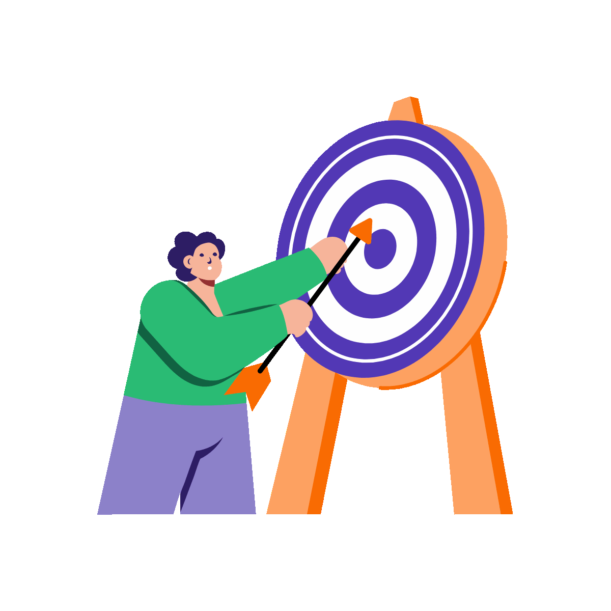 A person planning strategy, flat style animated illustration