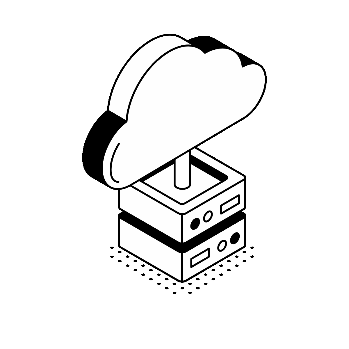 Animated Isometric Cloud API Server
