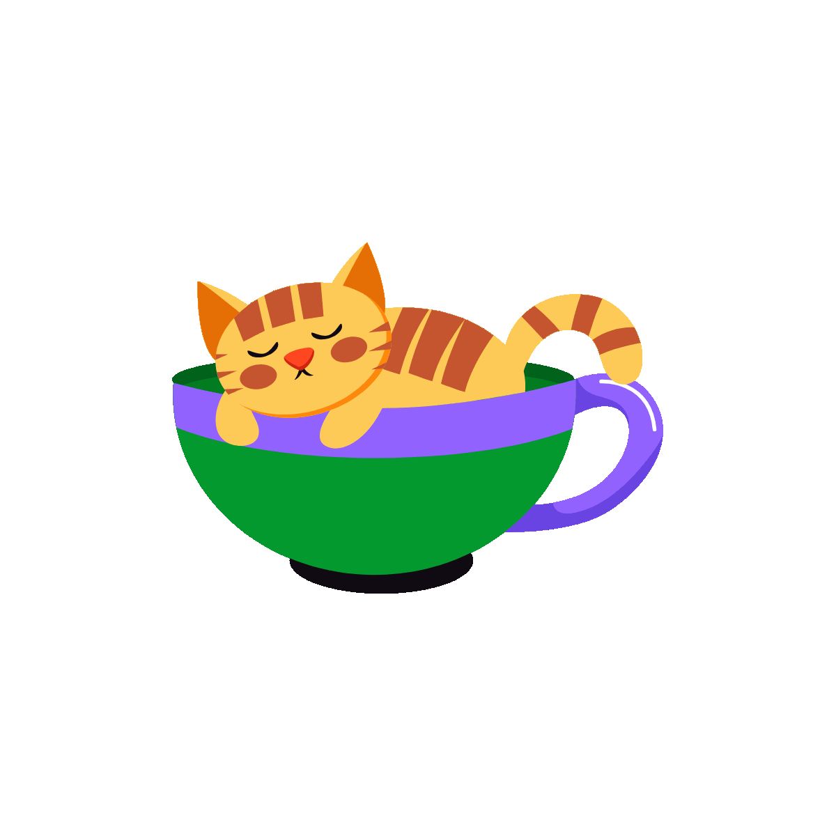 Animated Cat Sleeping Very Peacefully