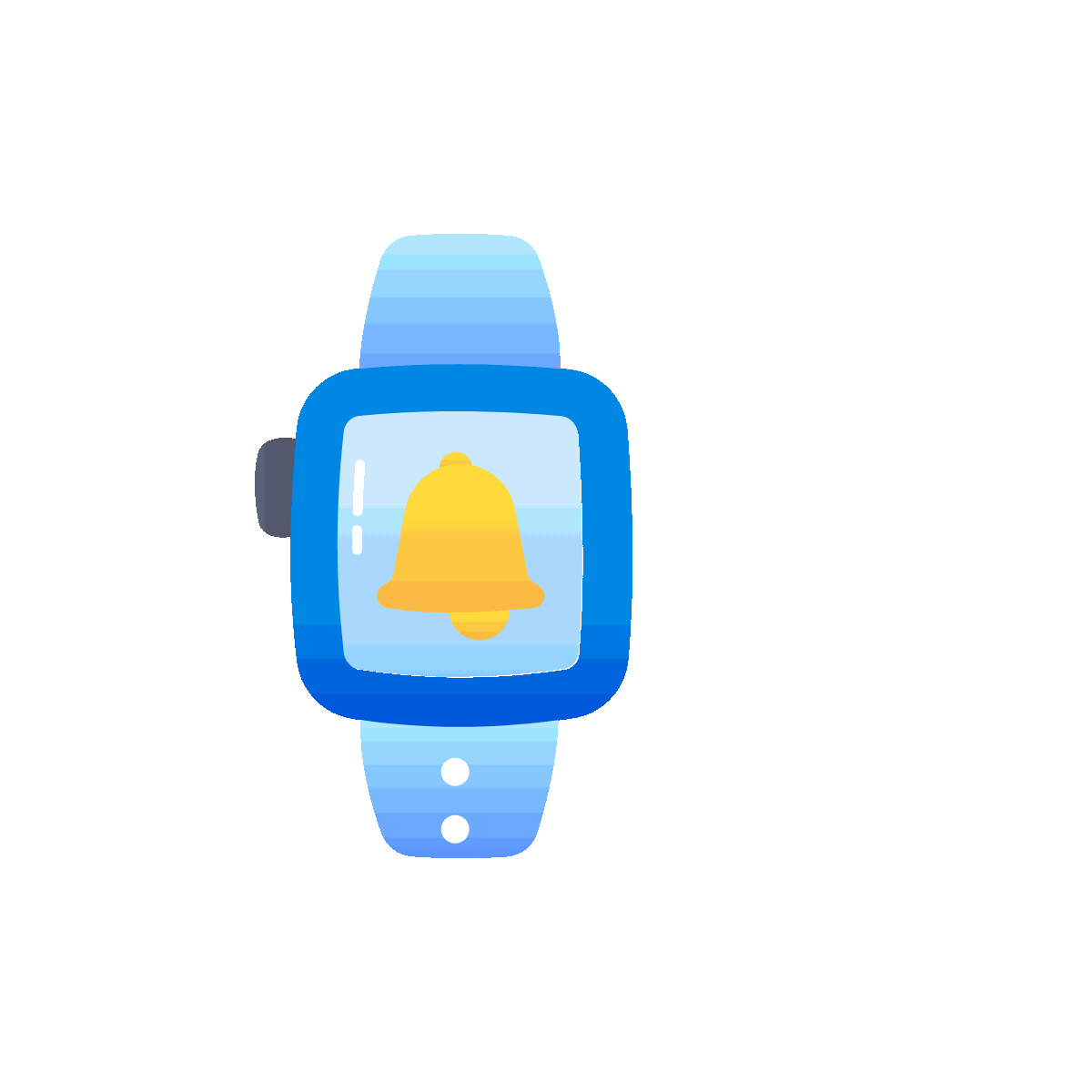 Flat Animated Smartwatch Text Icon Design