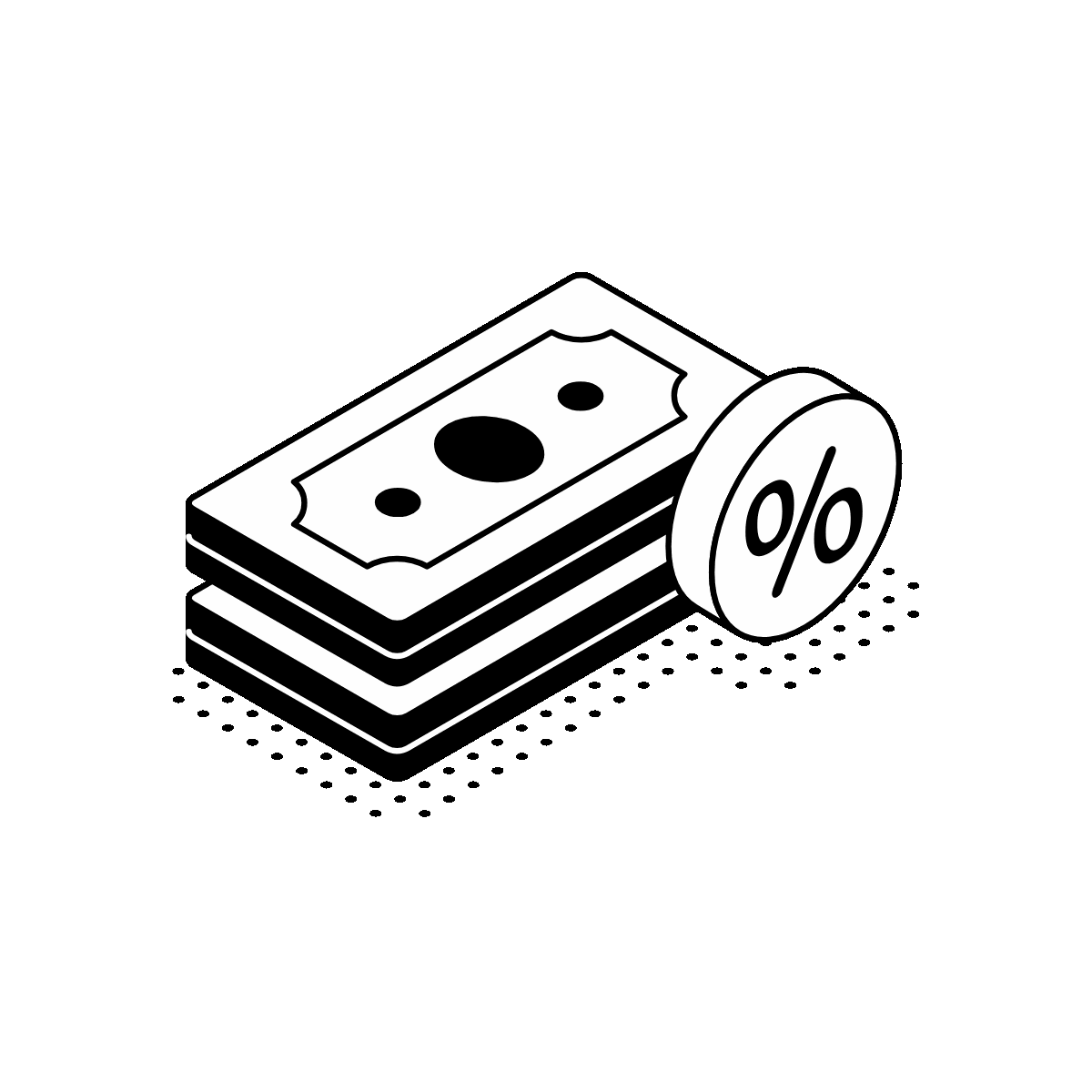 Animated isometric cash loan illustration