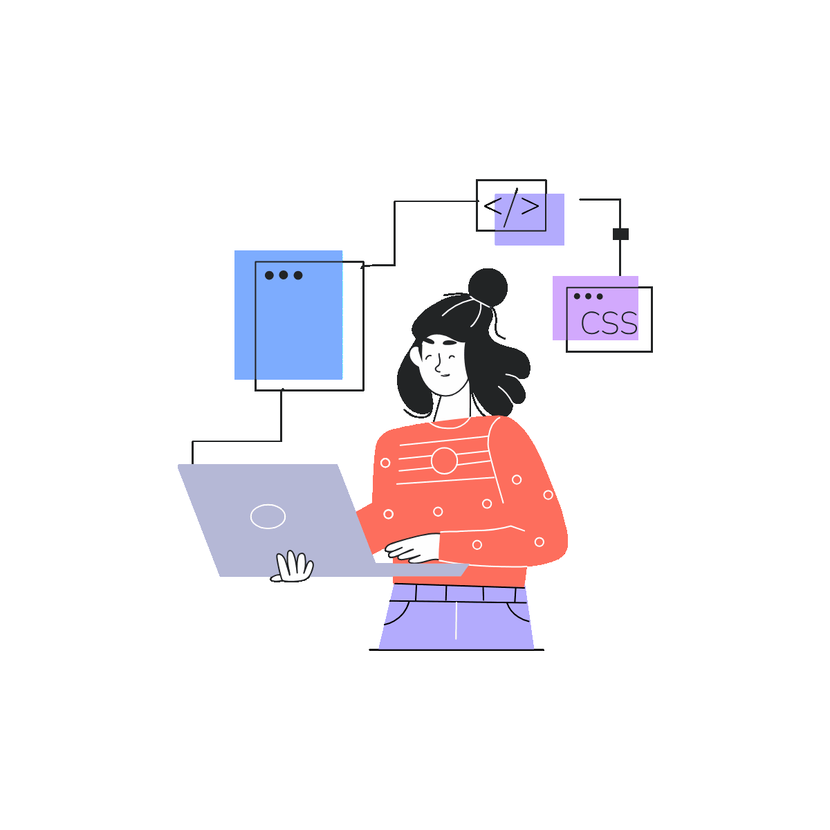 Programmer Linear Animated Illustration
