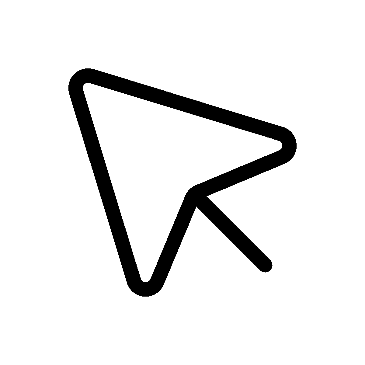 Premium animated icon of arrow cursor in linear style