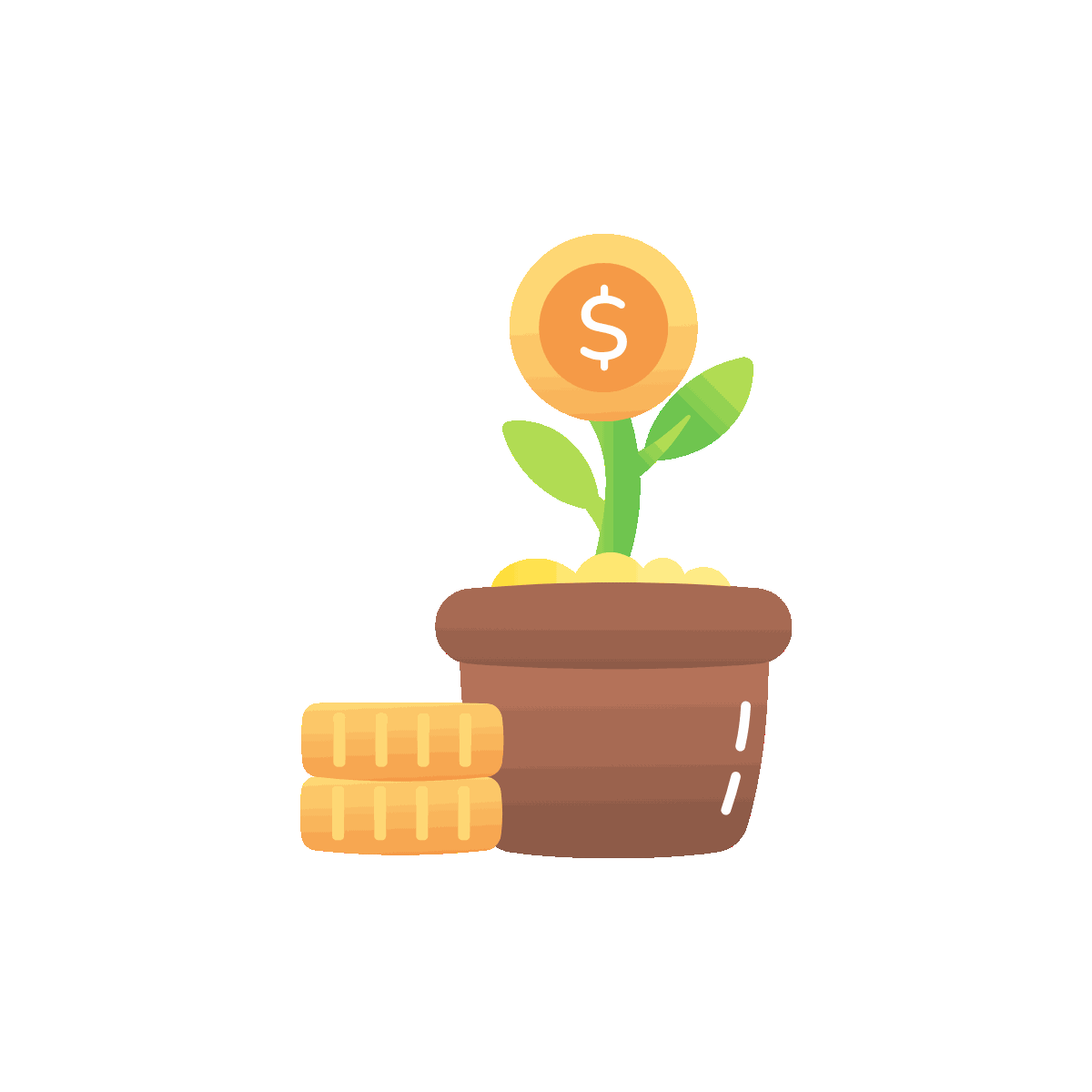 Animated Flat Investment Growth Icon Design