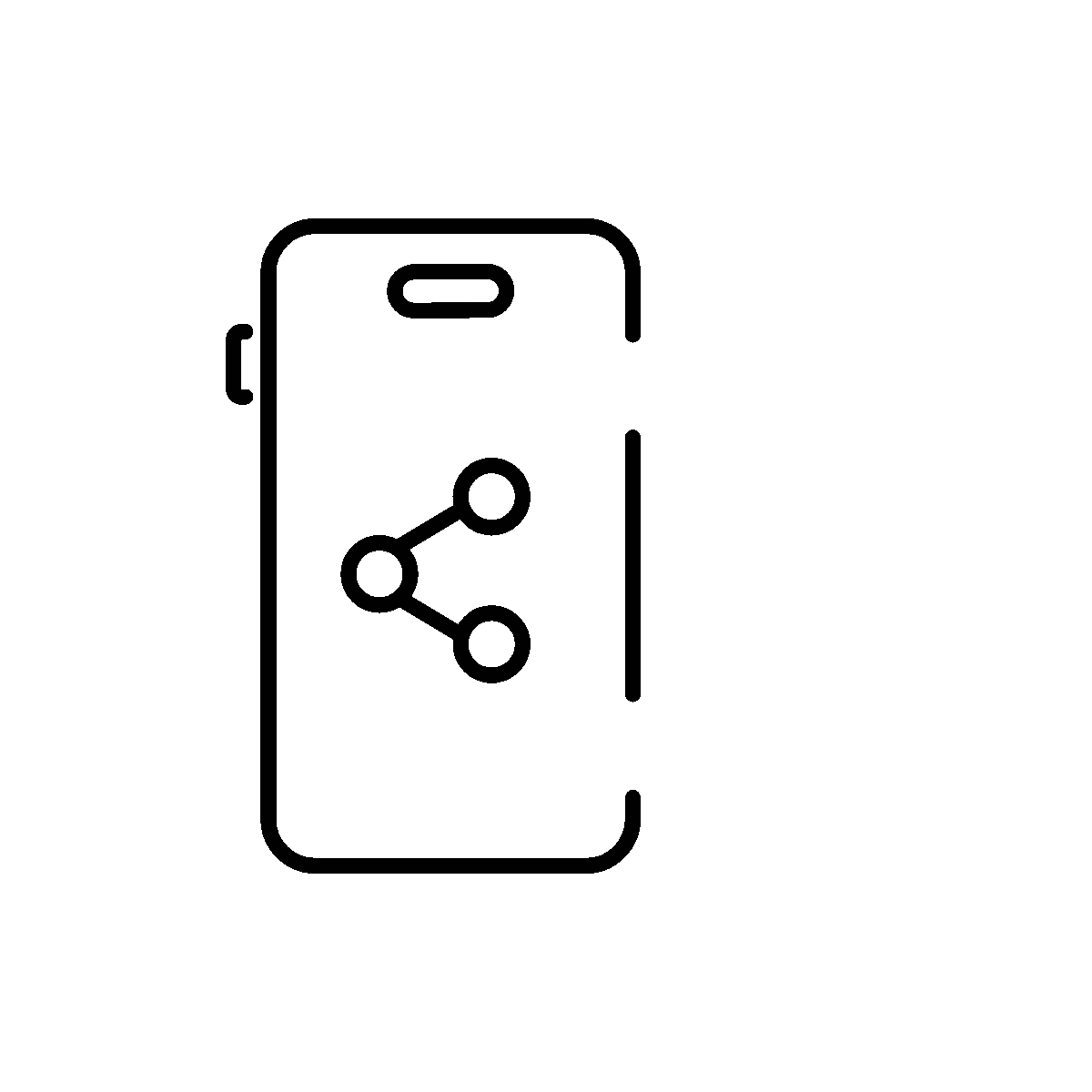 Linear animated icon for media sharing