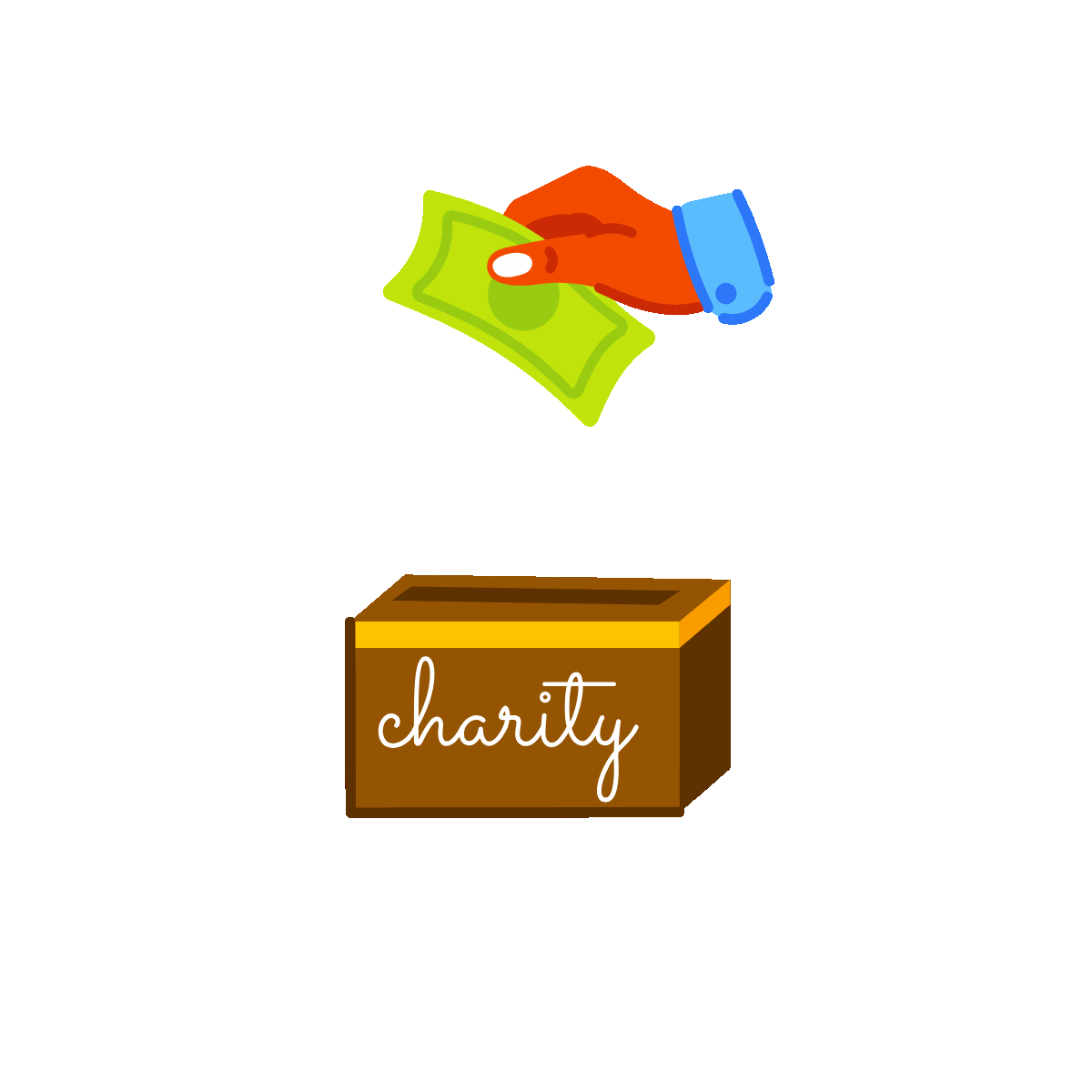Charity Box Flat Animated Sticker Design