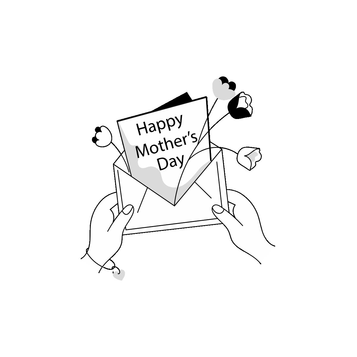 Happy Mothers Day Doodle Greeting Art