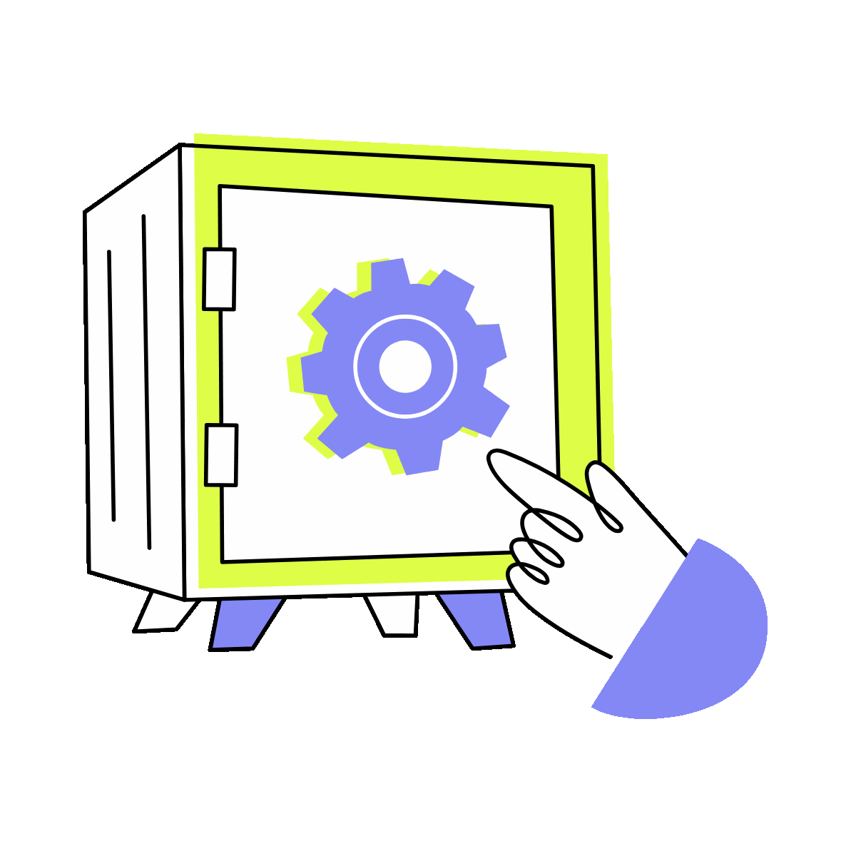 Flat Secure Vault Storage System Icon