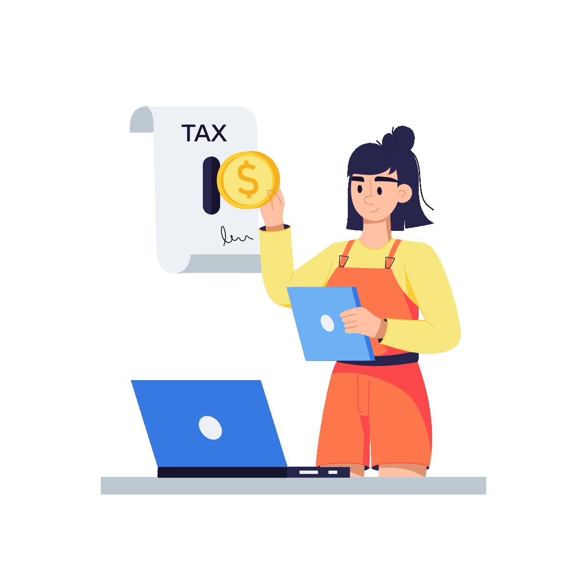 Flat Animated Online Tax Payment Design
