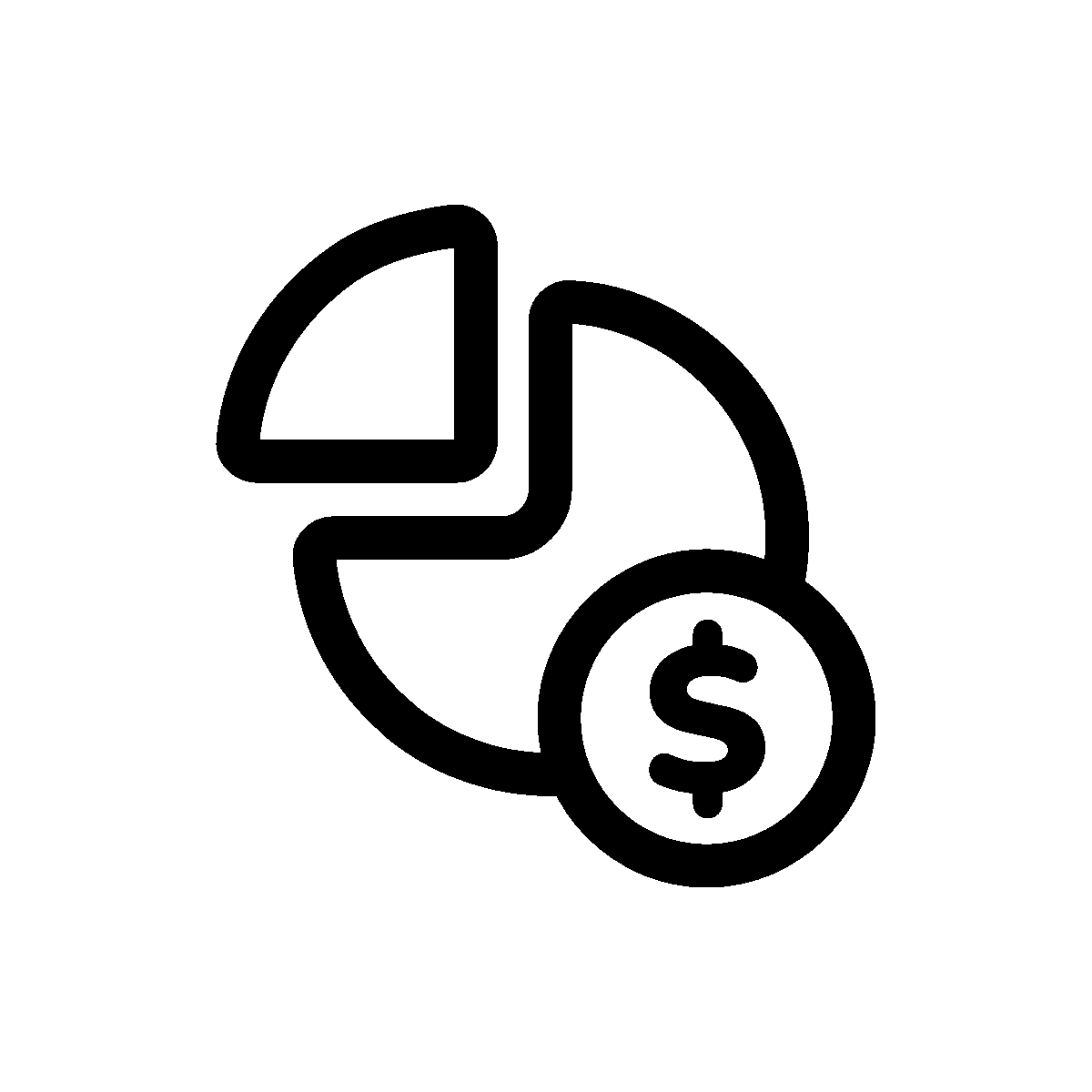 An outline hover animation of dividend