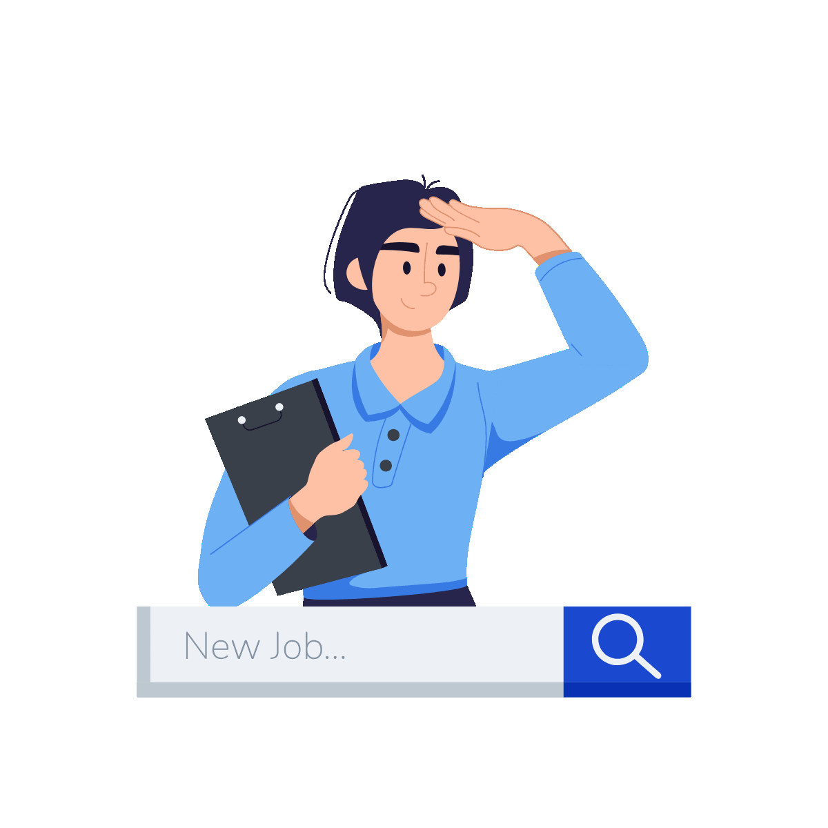 Flat Animated Online Job Search Design
