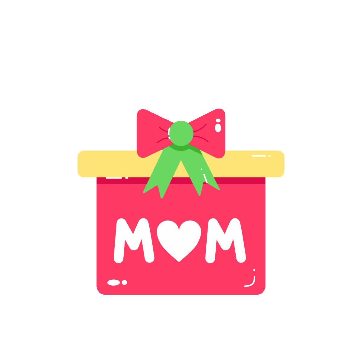 Mothers Day Gift Animated Flat Sticker