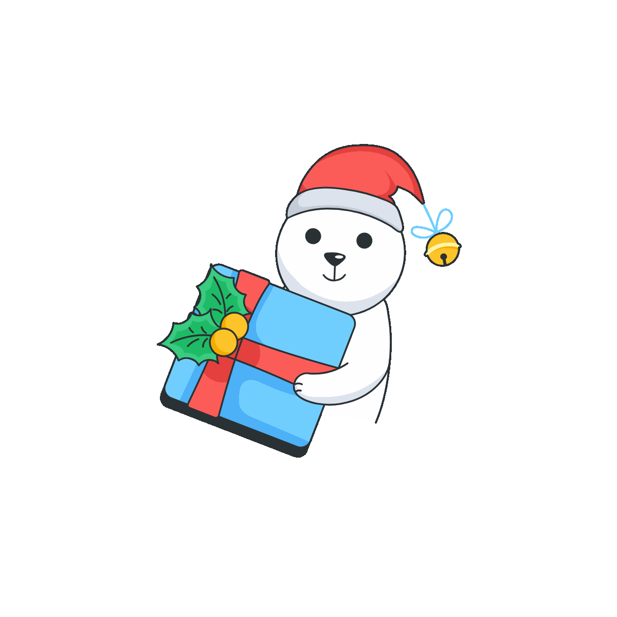 Christmas teddy gift animated sticker